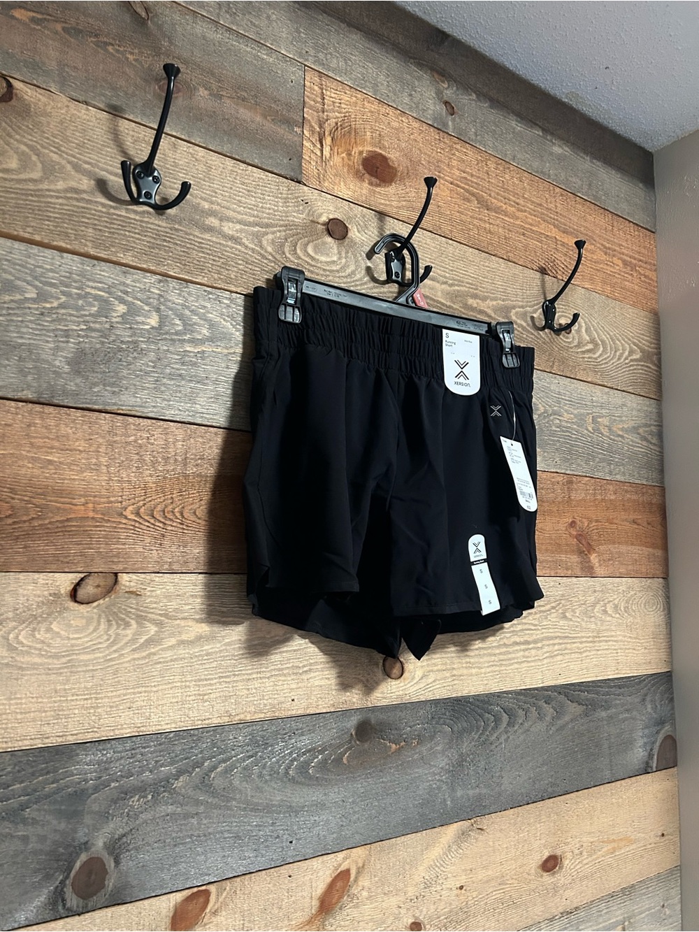 Xersion Black Mid-Rise Running Shorts